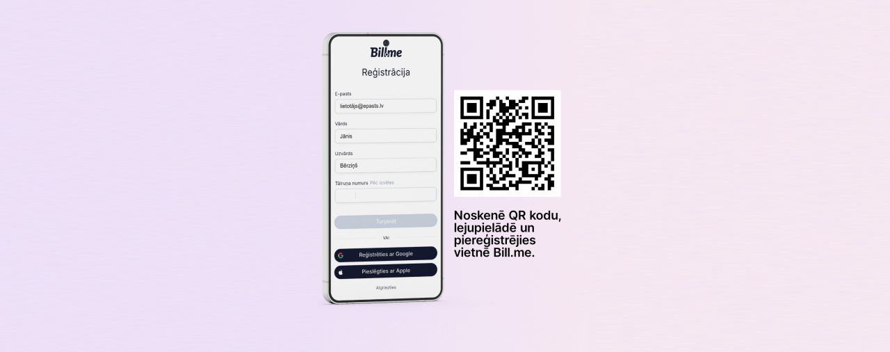 Aicinām Skrundas klientus reģistrēties vietnē Bill.me – ātri un droši!